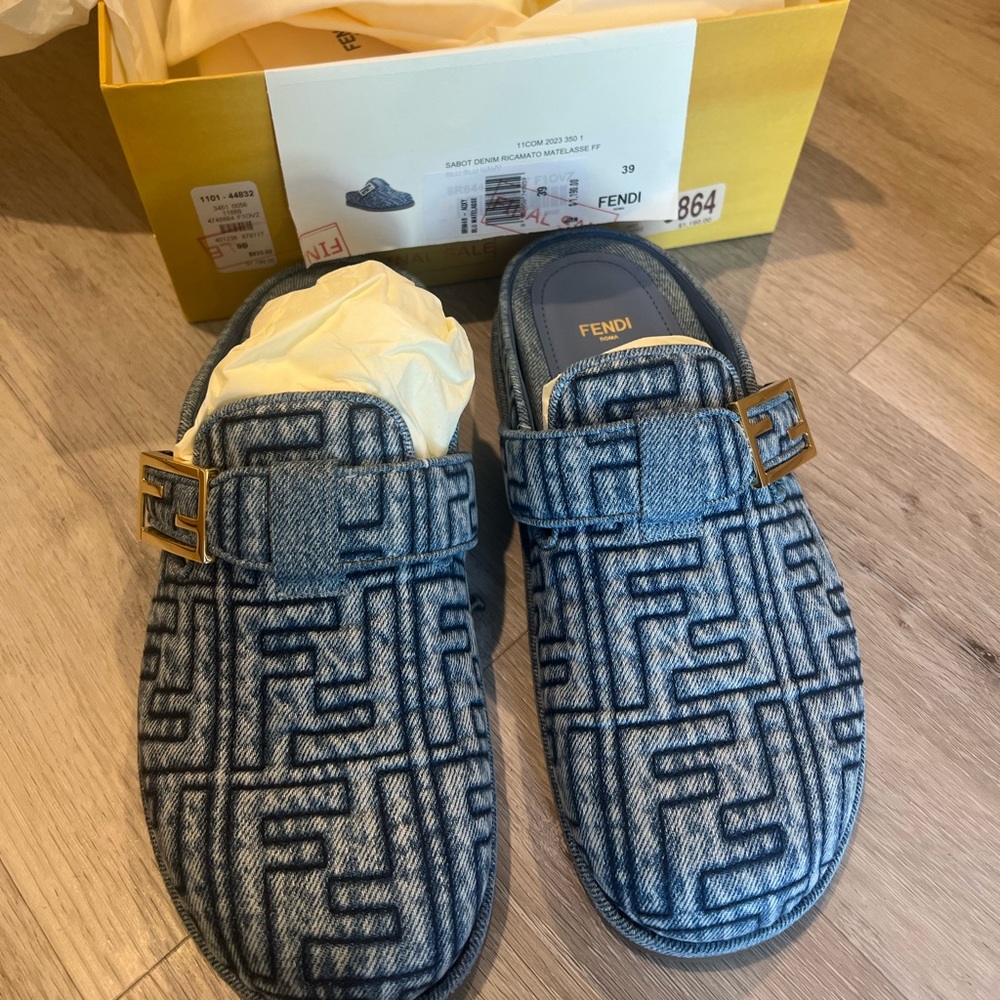 Fendi denim slides